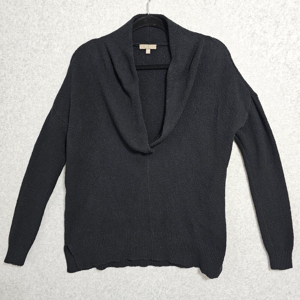 Lilla P Pullover Sweater Size Small Black Long Sleeve Cowl Neck Womens